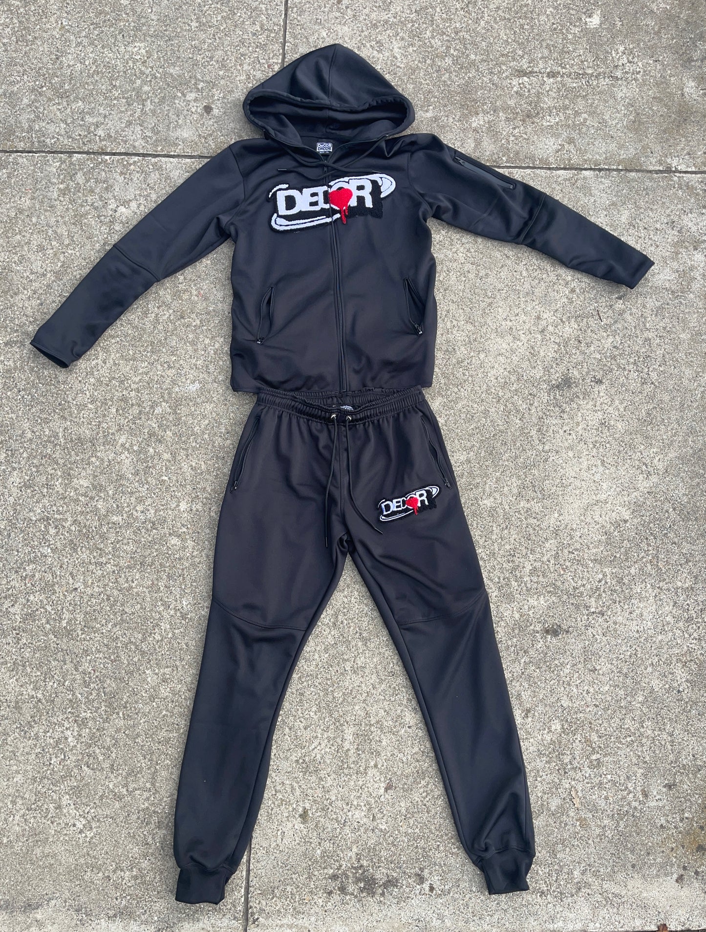 BLACK/BLACK Unisex 100% Cotton Tech fleece Sweatsuit